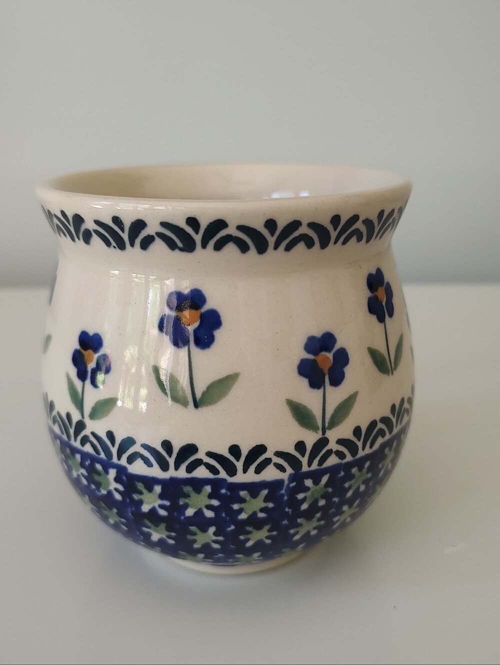 Polish Pottery Blue Violet Bubble Mug 16Oz - Picture 7 of 8